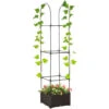 Outsunny Fioriera Da Esterno Con Vaso Autoirrigante E Griglia Per Rampicanti