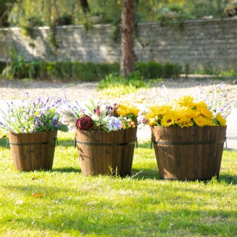 Outsunny Set 3 Vasi Per Piante In Legno Dimensioni Varie, Per Giardino E Interni 2 Outsunny Set 3 Vasi Per Piante In Legno Dimensioni Varie, Per Giardino E Interni - immagine 2