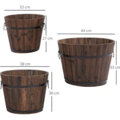 Outsunny Set 3 Vasi Per Piante In Legno Dimensioni Varie, Per Giardino E Interni 7 Outsunny Set 3 Vasi Per Piante In Legno Dimensioni Varie, Per Giardino E Interni -Vendite VIDAXL 28946503 3