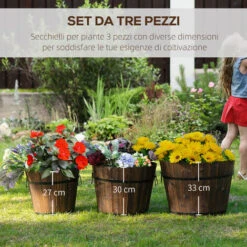 Outsunny Set 3 Vasi Per Piante In Legno Dimensioni Varie, Per Giardino E Interni 8 Outsunny Set 3 Vasi Per Piante In Legno Dimensioni Varie, Per Giardino E Interni -Vendite VIDAXL 28946503 4