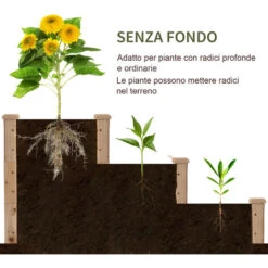 Outsunny Lettino Per Orto Rialzato 3 Livelli Fioriera In Legno Per Piante -Vendite VIDAXL 28947473 5