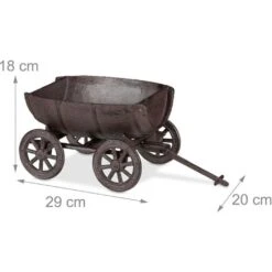 Relaxdays Carriola Porta Fiori, Decorazione Da Giardino, Fioriera Da Esterno A Mezza Botte, Carretto Portavasi, Marrone -Vendite VIDAXL 29084752 4