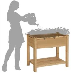 Yaheetech Fioriera In Lengo Aiuola Rialzata Giardino Letto Da Giardino Tavolo Porta Piante Lettino Giardinaggio Esterno Interno Mobile Fioriera Da Terra Vaso Da Fiori Quadrato Pensile -Vendite VIDAXL 29816405 4