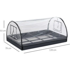 Outsunny Mini Serra Da Giardino O Balcone Per Piante E Fiori Con Copertura In PVC Trasparente E Fioriera, 120x79x53cm -Vendite VIDAXL 29907936 3