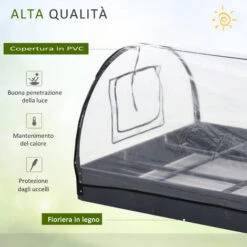 Outsunny Mini Serra Da Giardino O Balcone Per Piante E Fiori Con Copertura In PVC Trasparente E Fioriera, 120x79x53cm -Vendite VIDAXL 29907936 4