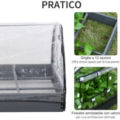 Outsunny Mini Serra Da Giardino O Balcone Per Piante E Fiori Con Copertura In PVC Trasparente E Fioriera, 120x79x53cm -Vendite VIDAXL 29907936 5
