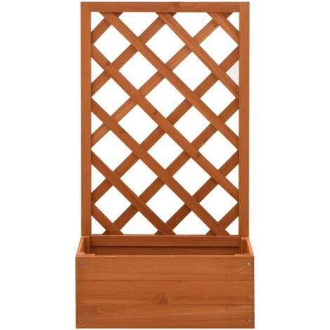 Fioriera Con Traliccio Arancione 50x25x90 Cm Massello Di Abete VidaXL 2 Fioriera Con Traliccio Arancione 50x25x90 Cm Massello Di Abete VidaXL - immagine 2
