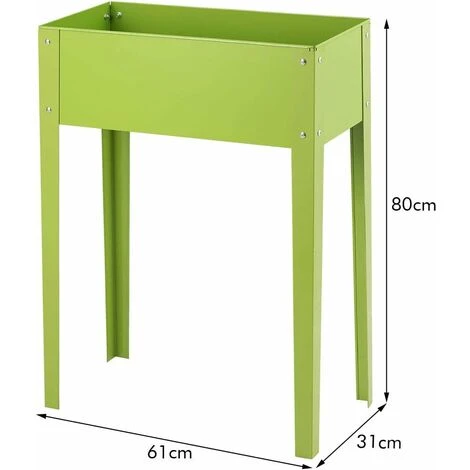 Fioriera Rialzata Da Giardino, Piantatore Aiuola A Cassetta, Vaso Fioriera Da Esterno Ed Interno, Verde (60x30x80cm) 5 Fioriera Rialzata Da Giardino, Piantatore Aiuola A Cassetta, Vaso Fioriera Da Esterno Ed Interno, Verde (60x30x80cm) - immagine 5