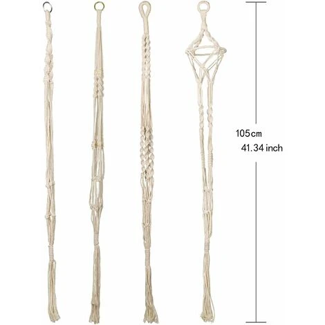 Supporto Per Fioriere Sospese, Supporto Per Piante Sospese Per La Decorazione Di Interni Ed Esterni Da Giardino, Set Di 4 2 Supporto Per Fioriere Sospese, Supporto Per Piante Sospese Per La Decorazione Di Interni Ed Esterni Da Giardino, Set Di 4 - immagine 2