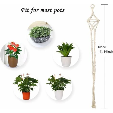 Supporto Per Fioriere Sospese, Supporto Per Piante Sospese Per La Decorazione Di Interni Ed Esterni Da Giardino, Set Di 4 3 Supporto Per Fioriere Sospese, Supporto Per Piante Sospese Per La Decorazione Di Interni Ed Esterni Da Giardino, Set Di 4 - immagine 3