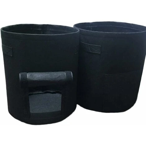 Home Balcony Garden Plant Bags For Plants And Vegetables, Potato Growing Container 30x30x35cm / 11.8x11.8x13.8 Inch Black - 1 Vegetable Grow Bag. 2 Home Balcony Garden Plant Bags For Plants And Vegetables, Potato Growing Container 30x30x35cm / 11.8x11.8x13.8 Inch Black - 1 Vegetable Grow Bag. - immagine 2