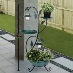 Flower Plant Stands Saucer Uccello Da Bagno Outdoor Solar Stand Lampada Da Giardino Bird Bath Green Harms 315128 -Vendite VIDAXL 30967012 3
