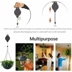 Crochets Pour Plantes, Cintres Pour Plantes Suspendues Rétractables, Panier Pour Plantes Suspendues, Poulie Pour Plantes Suspendues, Paniers, Pots, Mangeoire Pour Oiseaux (4PCS) -Vendite VIDAXL 31782245 4