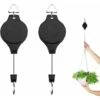 Poulie Suspension, 2 PCS Rétractable Poulie Panier à Suspendre Suspension Fleur Extérieure