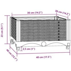 Fioriera Rialzata 40x40x23 Cm In Polipropilene VidaXL -Vendite VIDAXL 32510626 3
