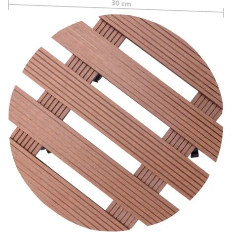 Carrelli Portavasi 2 Pz Marroni Ø30x7,5 Cm In WPC VidaXL 3 Carrelli Portavasi 2 Pz Marroni Ø30x7,5 Cm In WPC VidaXL - immagine 3