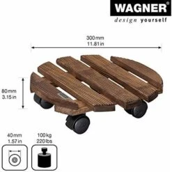 Wagner Carrello Per Piante Country Ø 30 X 8 Cm I Carrello Per Fiori Per Interni, Palissandro I Tavoletta Antiscivolo In Legno Massello FSC® Con Ruote I Portata 100 Kg I Fatto In UE-20018301 -Vendite VIDAXL 33314444 3
