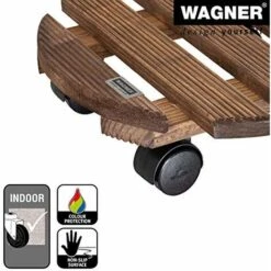 Wagner Carrello Per Piante Country Ø 30 X 8 Cm I Carrello Per Fiori Per Interni, Palissandro I Tavoletta Antiscivolo In Legno Massello FSC® Con Ruote I Portata 100 Kg I Fatto In UE-20018301 -Vendite VIDAXL 33314444 4