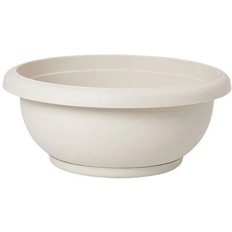 CIOTOLA TERRAE 25 CM CON SOTTOVASO BIANCO PIETRA 1 CIOTOLA TERRAE 25 CM CON SOTTOVASO BIANCO PIETRA