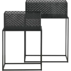 Set Di 2 Portavasi In Metallo Di Forma Rettangolare Supporto Per Piante Con Coprivaso In 2 Altezze E Misure Diverse - Nero 7 Set Di 2 Portavasi In Metallo Di Forma Rettangolare Supporto Per Piante Con Coprivaso In 2 Altezze E Misure Diverse - Nero -Vendite VIDAXL 33968679 3