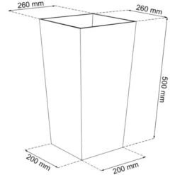 Vaso Di Fiori Prosperplast Urbi In Plastica Effetto Quadrato Alto 26,6 L CON Vasca Color Antracite 50 (altezza) X 26,5 (larghezza) X 26,5 (profondità) -Vendite VIDAXL 33969430 3