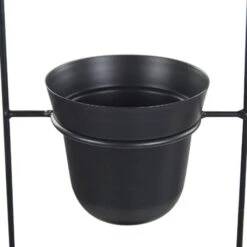 Fioriera Sospesa Moderna Con 2 Vasi In Metallo Nero 18 X 12 X 62 Cm Agios -Vendite VIDAXL 34932331 4