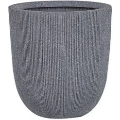 Moderno Vaso Per Fiori Gessato 31 X 31 X 33 Cm Grigio Chios