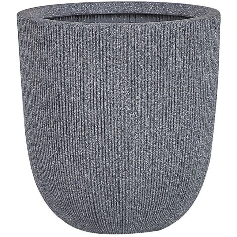 Moderno Vaso Per Fiori Gessato 31 X 31 X 33 Cm Grigio Chios 1 Moderno Vaso Per Fiori Gessato 31 X 31 X 33 Cm Grigio Chios
