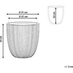 Moderno Vaso Per Fiori Gessato 31 X 31 X 33 Cm Grigio Chios 7 Moderno Vaso Per Fiori Gessato 31 X 31 X 33 Cm Grigio Chios -Vendite VIDAXL 36909772 3