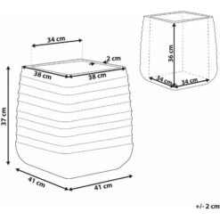 Moderno Vaso Per Fiori Quadrato 38 X 38 X 37 Cm Nero Parikia -Vendite VIDAXL 36943738 3