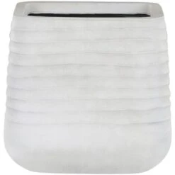 Moderno Vaso Per Fiori Quadrato 38 X 38 X 37 Cm Bianco Sporco Parikia