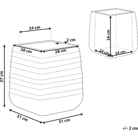 Moderno Vaso Per Fiori Quadrato 28 X 28 X 27 Cm Bianco Sporco Parikia 3 Moderno Vaso Per Fiori Quadrato 28 X 28 X 27 Cm Bianco Sporco Parikia - immagine 3