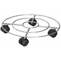 Wagner Carrello Per Piante CHROMATO Ø 35 X 6,5 Cm I Carrello Per Fiori Per Interni, Cromato I Carrello Per Fiori In Acciaio Cromato I Portavaso Argento Lucido I Portata 60 Kg - 20093201