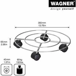 Wagner Carrello Per Piante CHROMATO Ø 35 X 6,5 Cm I Carrello Per Fiori Per Interni, Cromato I Carrello Per Fiori In Acciaio Cromato I Portavaso Argento Lucido I Portata 60 Kg - 20093201 -Vendite VIDAXL 40448532 3