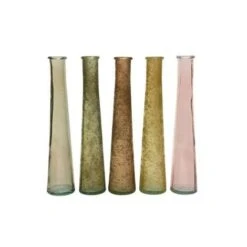 Decoris VASO IN VETRO 32CM VERDE/ORO/GRIGIO/TERRA/ROSA