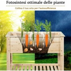Orto Urbano Rialzato Per Piante, Fioriera In Legno, Aiuola Rialzata Letto Giardinaggio, Lettino Da Giardino Porta Piante Da Esterno, Con Un Ripiano Espandibile, Naturale (92 X 41 X 81 Cm) -Vendite VIDAXL 43548114 5