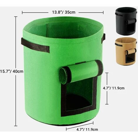 Kueatily Sacco Per Piante, Sacchi Per Piantare In Tessuto Non Tessuto Con Manici, Vasi Traspiranti E Durevoli Per Patate, Fragole, Fiori E Verdure Da Giardino, Confezione Da 3 3 Kueatily Sacco Per Piante, Sacchi Per Piantare In Tessuto Non Tessuto Con Manici, Vasi Traspiranti E Durevoli Per Patate, Fragole, Fiori E Verdure Da Giardino, Confezione Da 3 - immagine 3