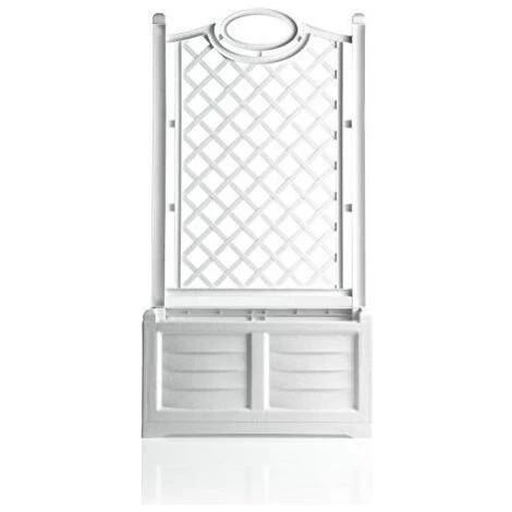 Bama Fioriera Separè Con Spalliera 80x42,5x150H Bianca 2 Bama Fioriera Separè Con Spalliera 80x42,5x150H Bianca - immagine 2