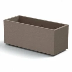 VASO FIORIERA RETTANGOLARE MATHERIA IN PLASTICA CON RUOTE 80 CM VARI COLORI - Colore: Avana