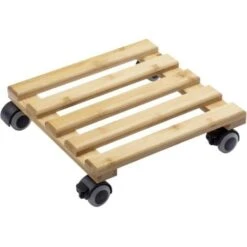 Metafranc WU0825340 Portavaso Con Rotelle Bambù Capacità Di Carico (max.): 60 Kg 300 Mm X 300 Mm X 74 Mm Numero Ruote D