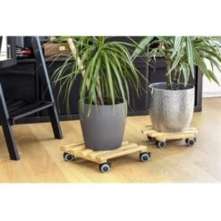 Metafranc WU0825340 Portavaso Con Rotelle Bambù Capacità Di Carico (max.): 60 Kg 300 Mm X 300 Mm X 74 Mm Numero Ruote D -Vendite VIDAXL 49980008 4