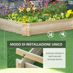 Outsunny Letto Per Orto E Giardino In Legno Di Abete, Montaggio Senza Viti, 100x100x16cm 9 Outsunny Letto Per Orto E Giardino In Legno Di Abete, Montaggio Senza Viti, 100x100x16cm -Vendite VIDAXL 50987048 5