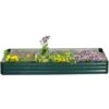 Outsunny Letto Per Orto Rialzato In Metallo Da Esterno, Portapiante Per Fiori Ed Erbe, 241x90,5x30cm
