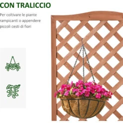 Outsunny Fioriera Verticale Da Esterno Con Traliccio Per Piante Rampicanti In Legno, 76x36x170cm -Vendite VIDAXL 51074312 5