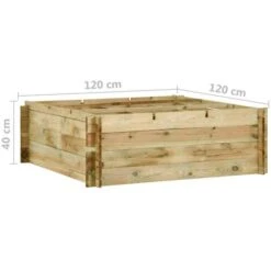 Fioriera Giardino Letto Vegetale In Legno Di Pino 120x120x40cm -Vendite VIDAXL 51096649 5