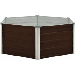 Letto Di Coltura Rialzato Marrone 129x129x46cm Acciaio Zincato -Vendite VIDAXL 51115995 3