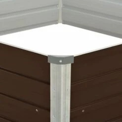 Letto Di Coltura Rialzato Marrone 129x129x46cm Acciaio Zincato -Vendite VIDAXL 51115995 4