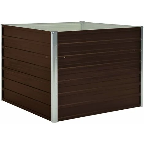 Letto Di Coltura Rialzato Marrone 100x100x77cm Acciaio Zincato 2 Letto Di Coltura Rialzato Marrone 100x100x77cm Acciaio Zincato - immagine 2