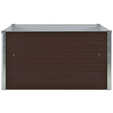 Letto Coltura Rialzato 100x100x45cm In Acciaio Zincato Marrone 3 Letto Coltura Rialzato 100x100x45cm In Acciaio Zincato Marrone - immagine 3