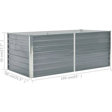 Letto Di Coltura Rialzato 160x80x45cm In Acciaio Zincato Grigio 5 Letto Di Coltura Rialzato 160x80x45cm In Acciaio Zincato Grigio - immagine 5